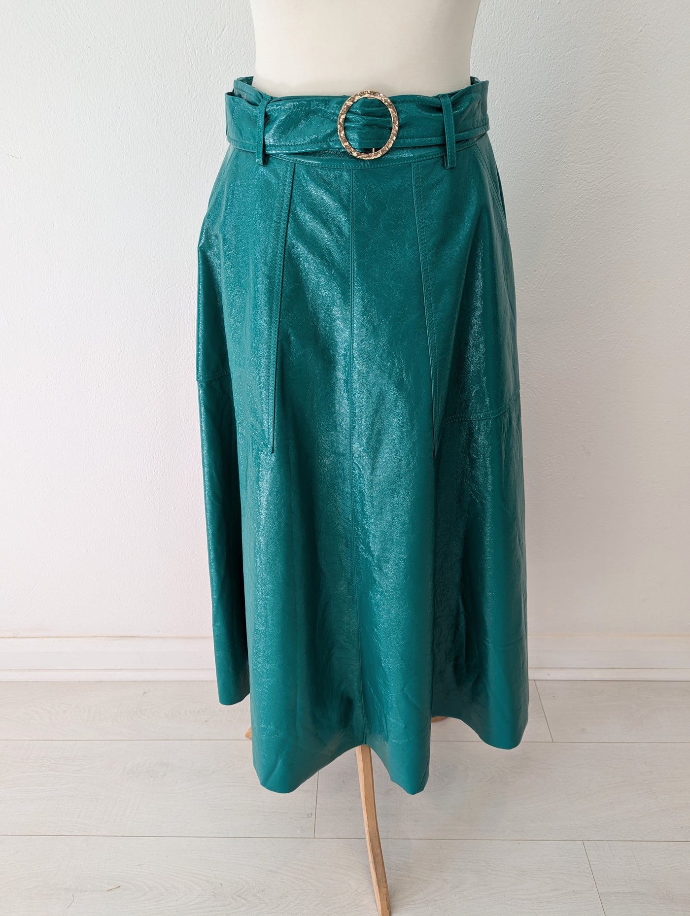 Topshop Green Patent Skirt 8