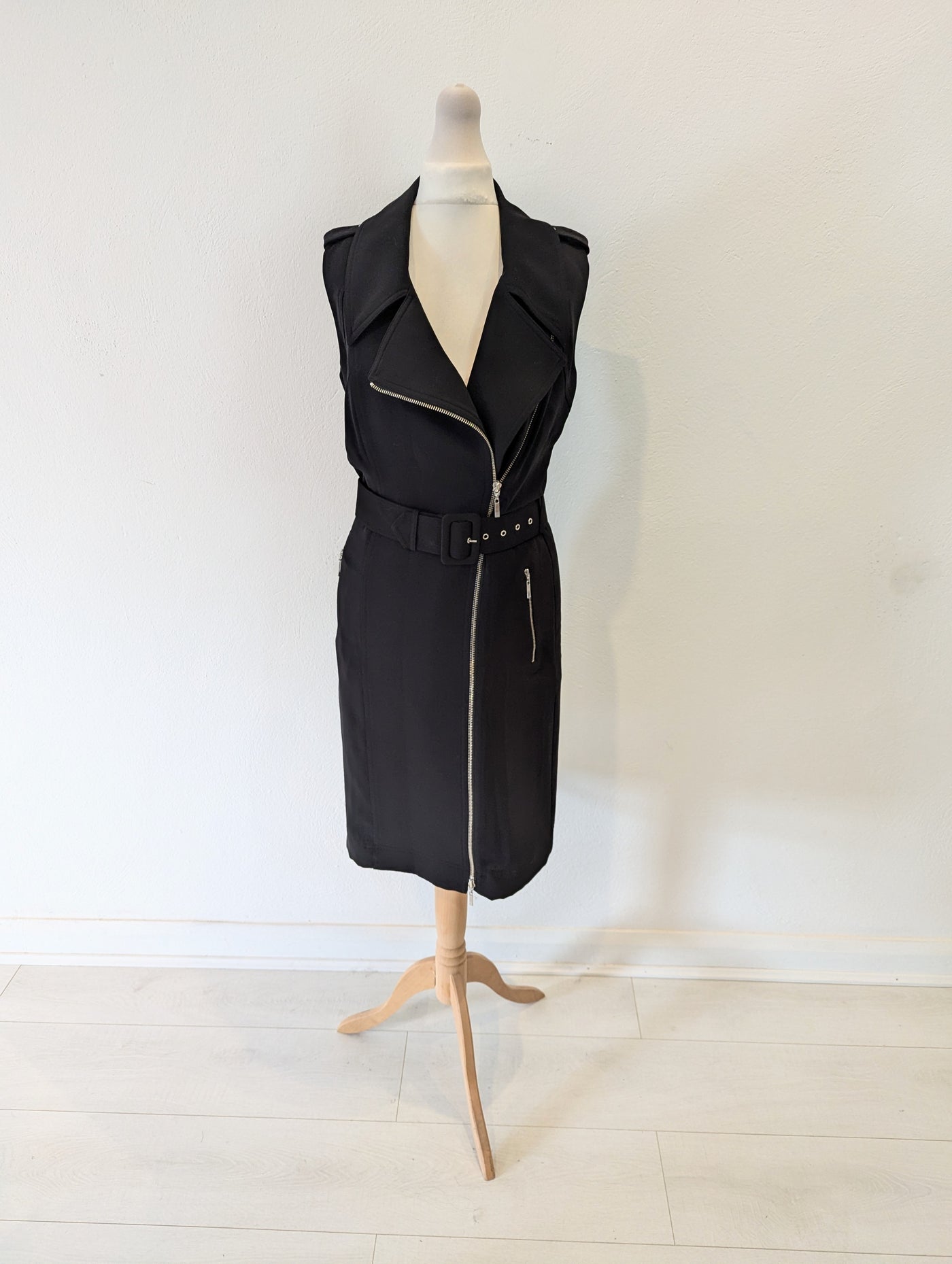 Preen Black Longline Gilet Dress S