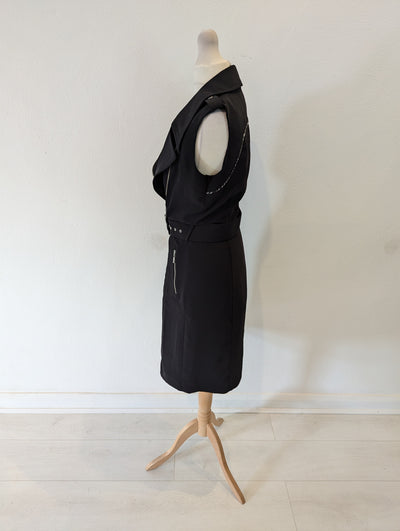 Preen Black Longline Gilet Dress S