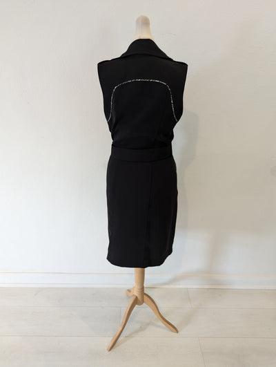 Preen Black Longline Gilet Dress S