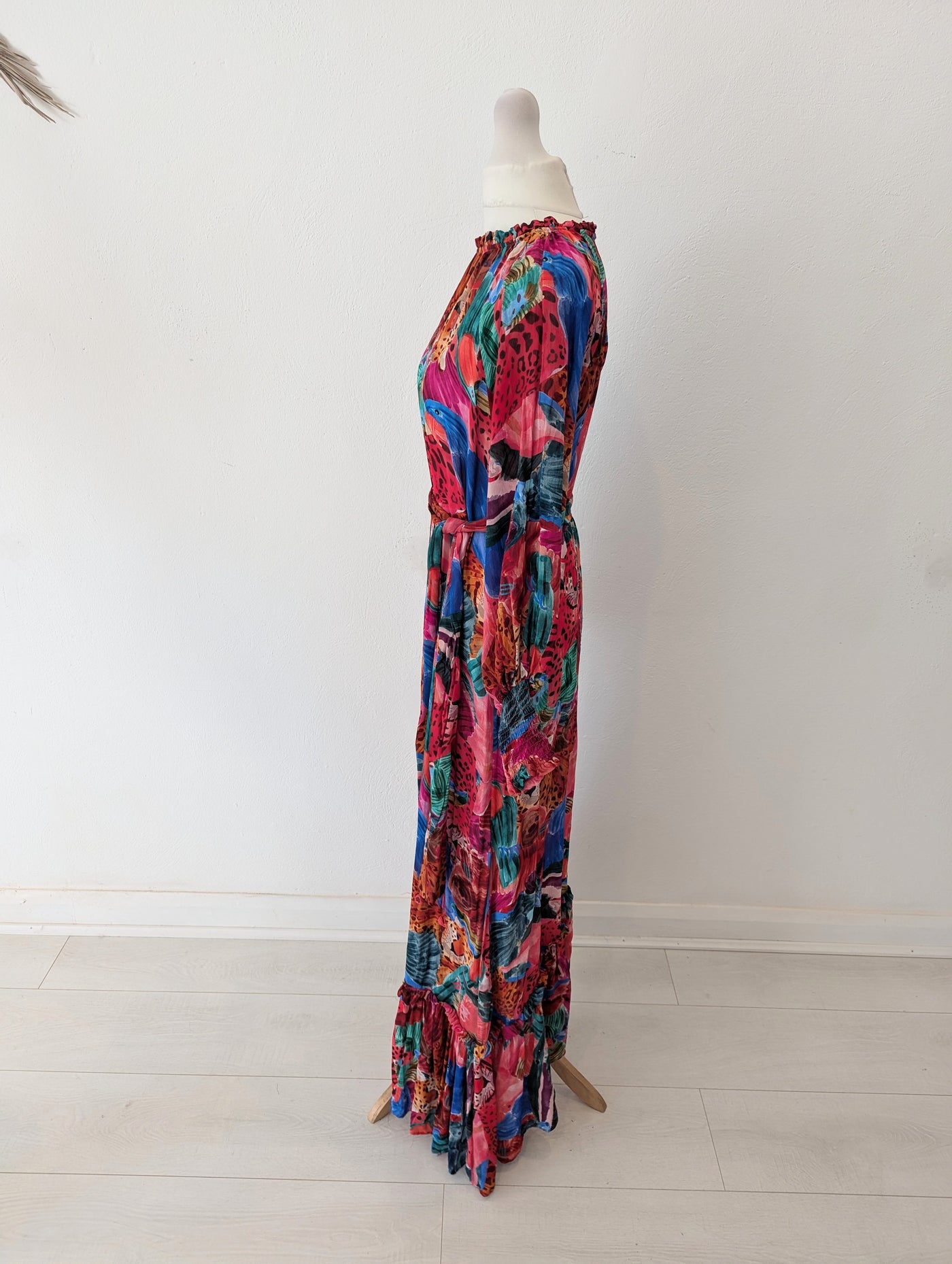 Farm Red Multi Maxi Dress XS