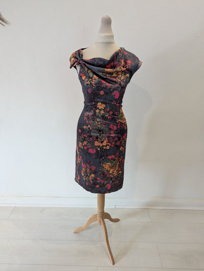 Dizingof Grey Flower print dress 8