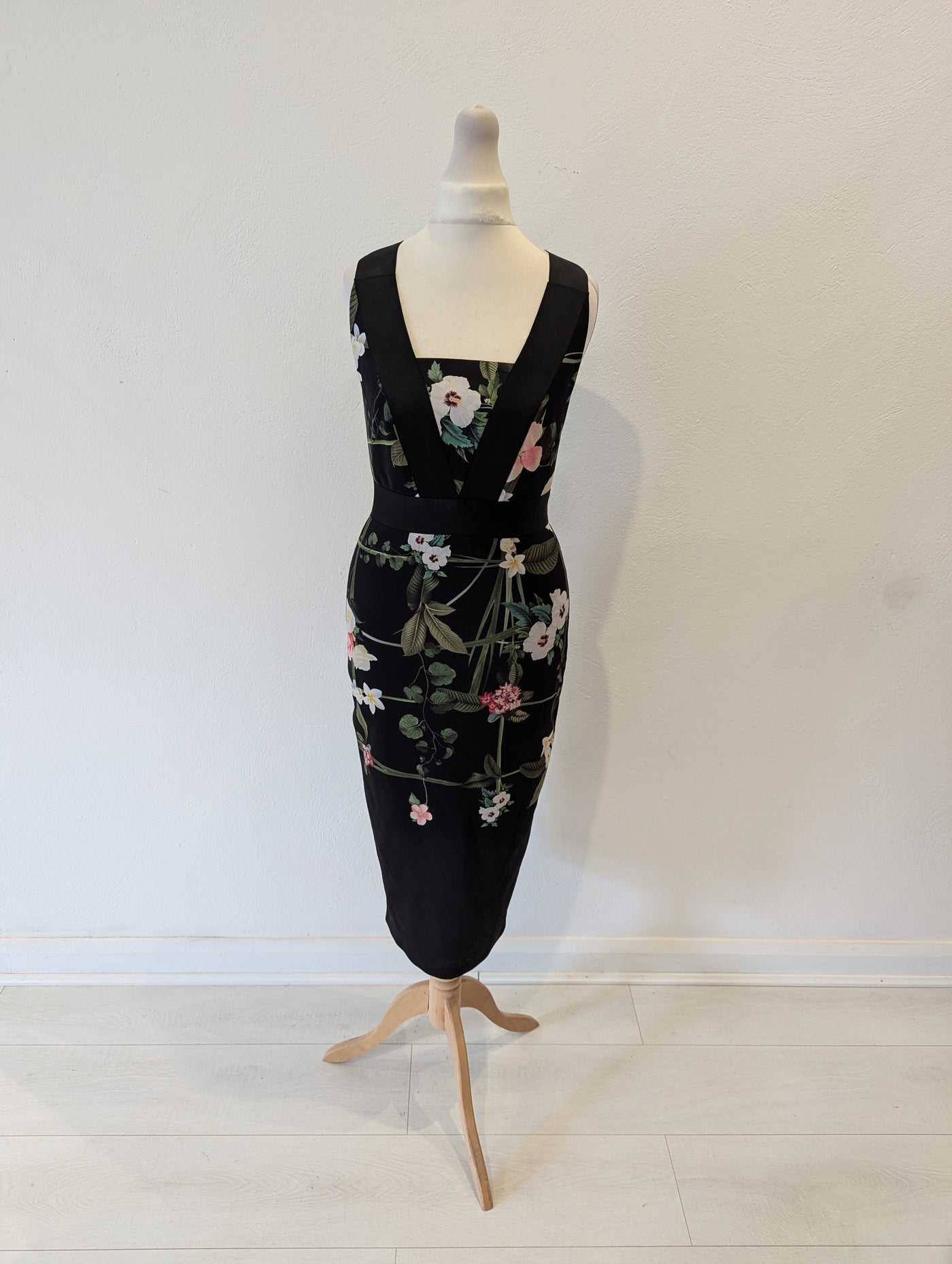 Ted Baker Black Floral dress 1