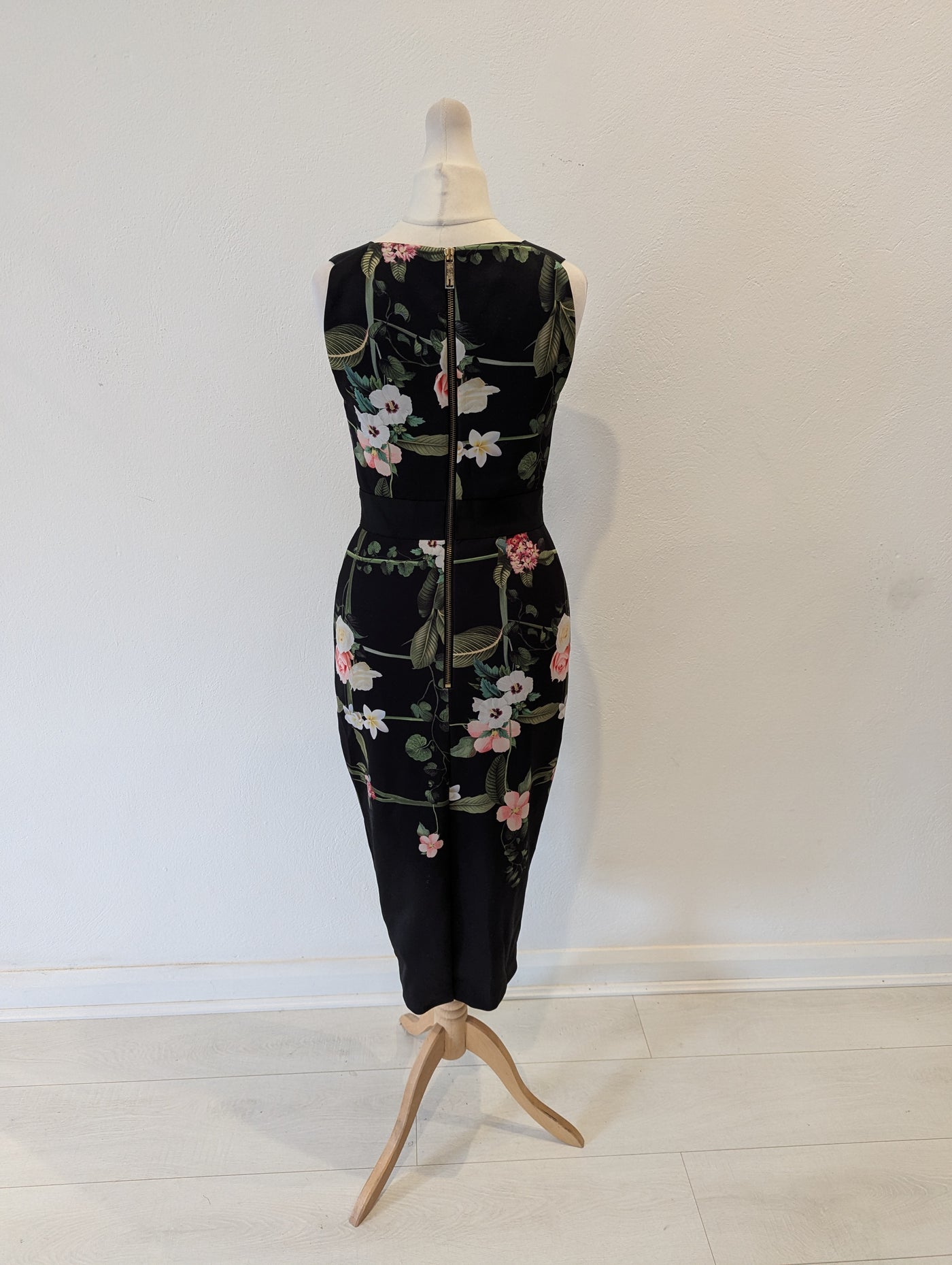 Ted Baker Black Floral dress 1