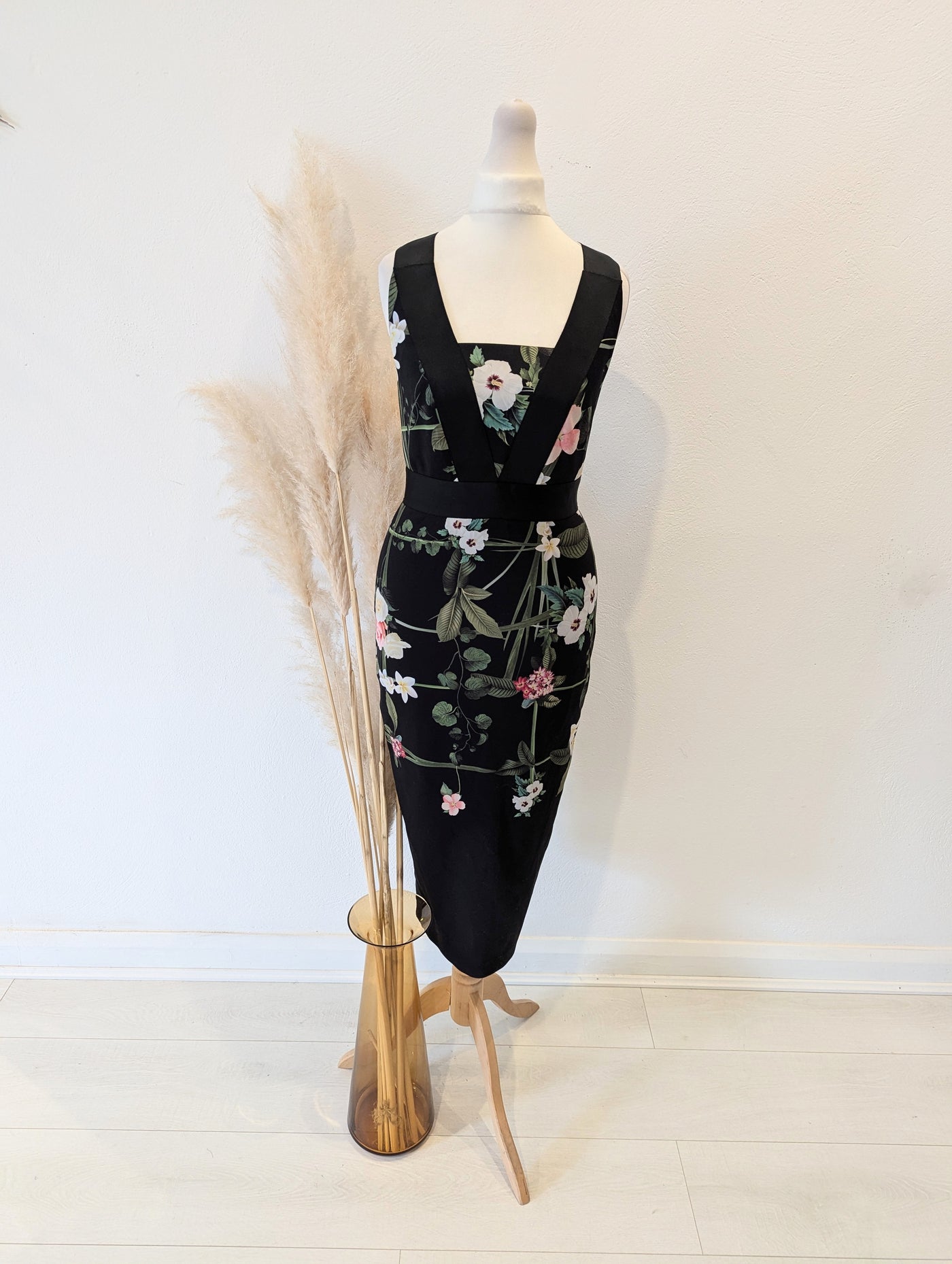 Ted Baker Black Floral dress 1