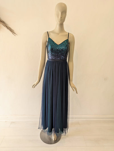 Ever Pretty Teal Tulle Maxi 8 NWT