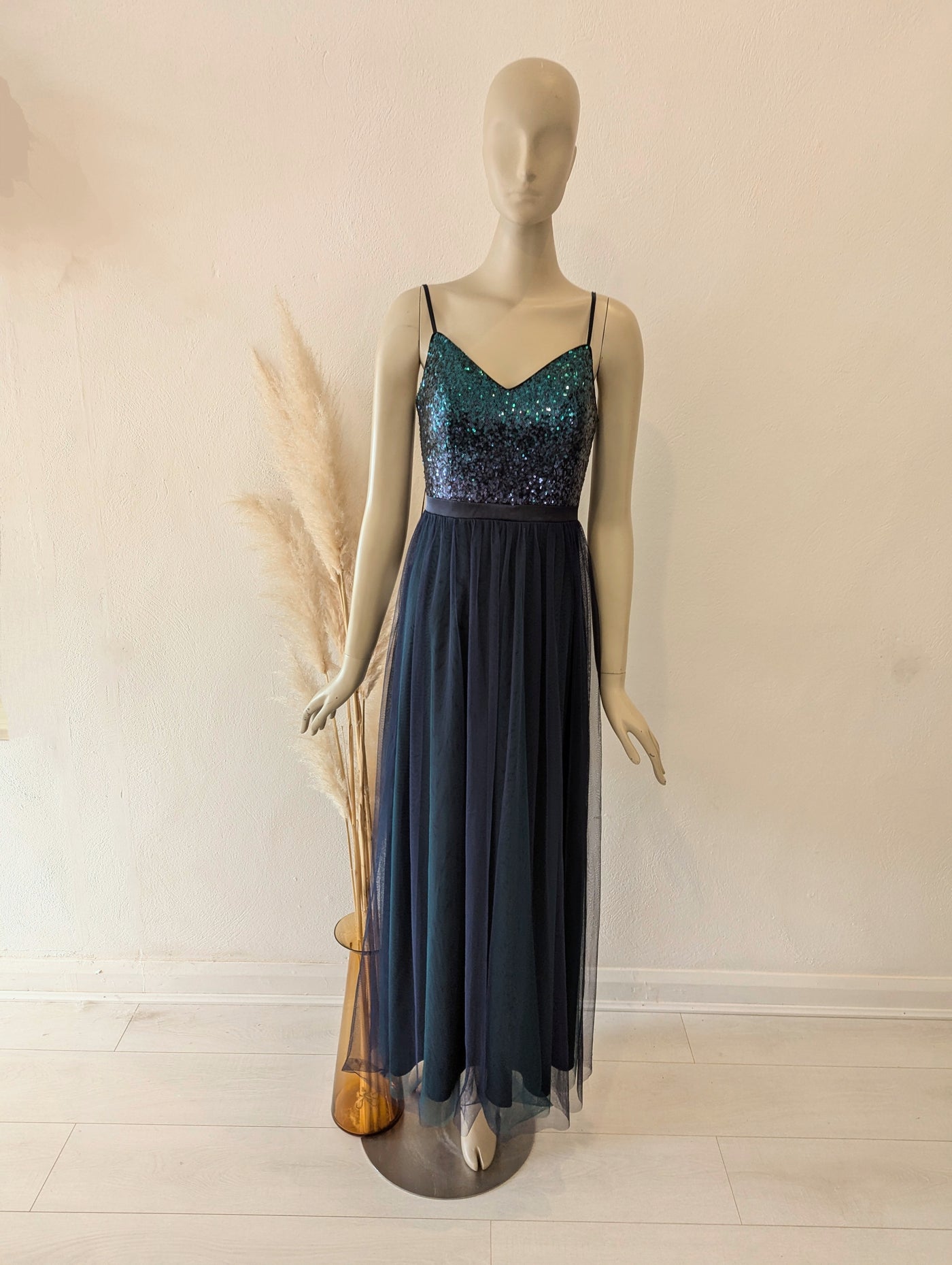 Ever Pretty Teal Tulle Maxi 8 NWT