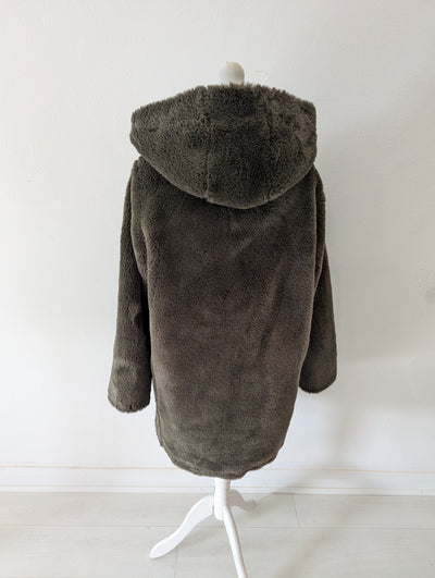 DKNY Khaki Fur Coat M/L