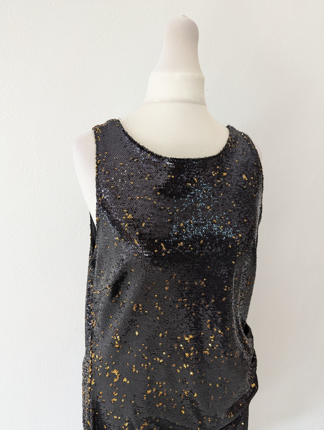 navy blue dress for baby girl NWT ZARA $159 Long Sequin Open Back Dress ZW Collection Brown 9964/108 Size  XS main image 1