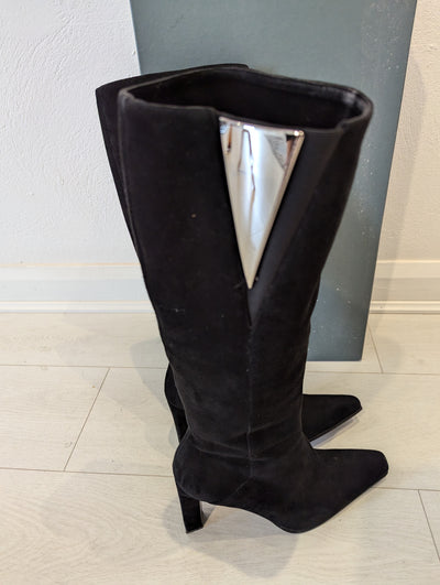 Di Sandro Black Suede Boots 5.5