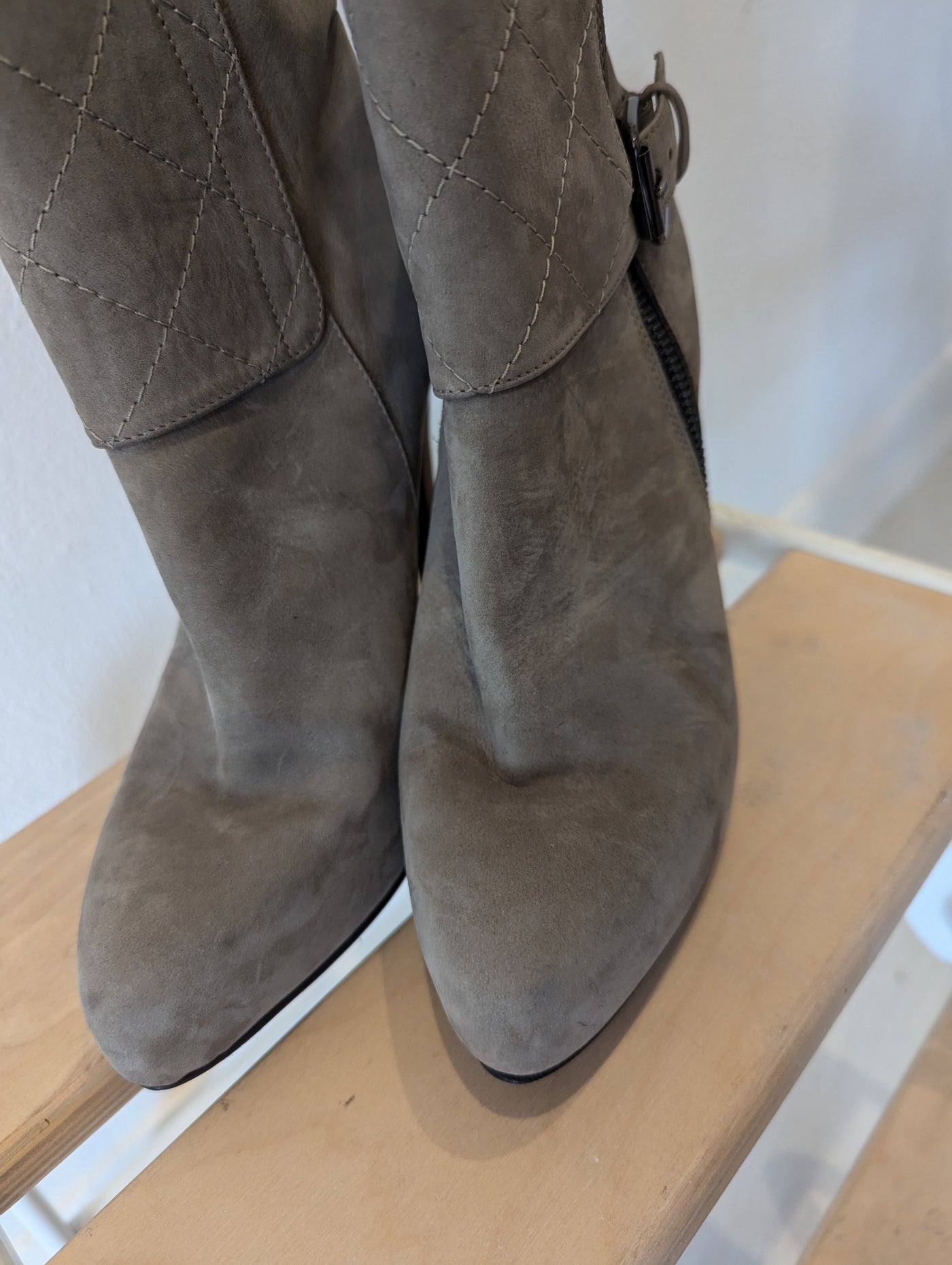 All Saints Grey Platform Boots 5