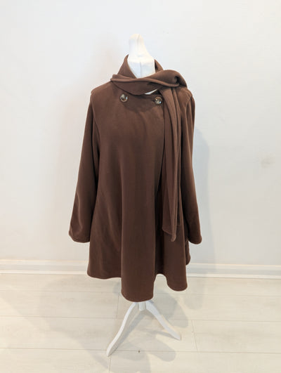 Italian Brown Cape Coat L