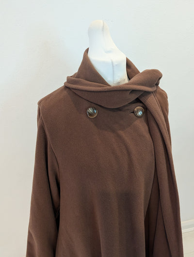 Italian Brown Cape Coat L