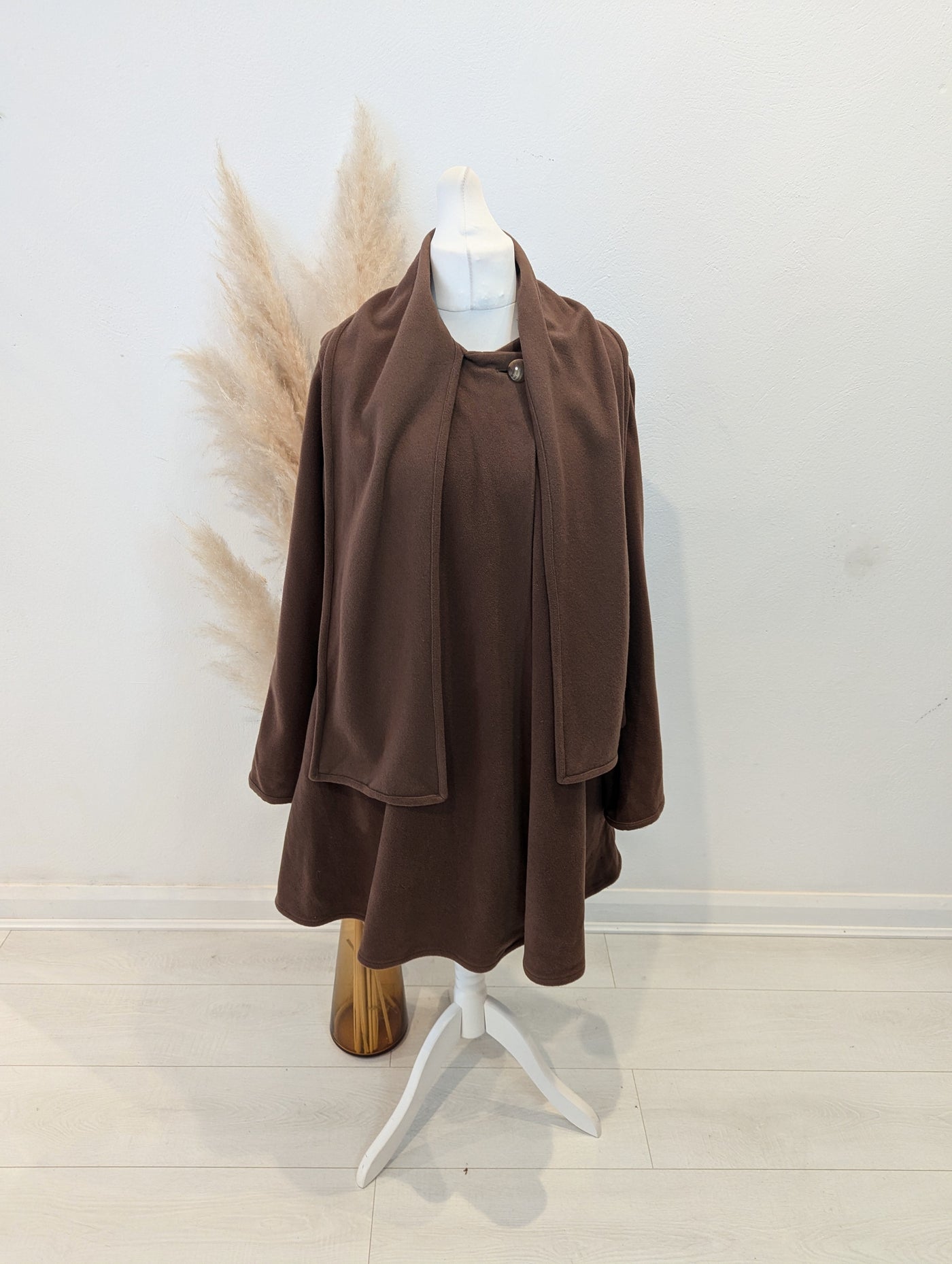 Italian Brown Cape Coat L