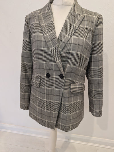 Mint Velvet Grey Check Blazer Size 14 NWT RRP £159