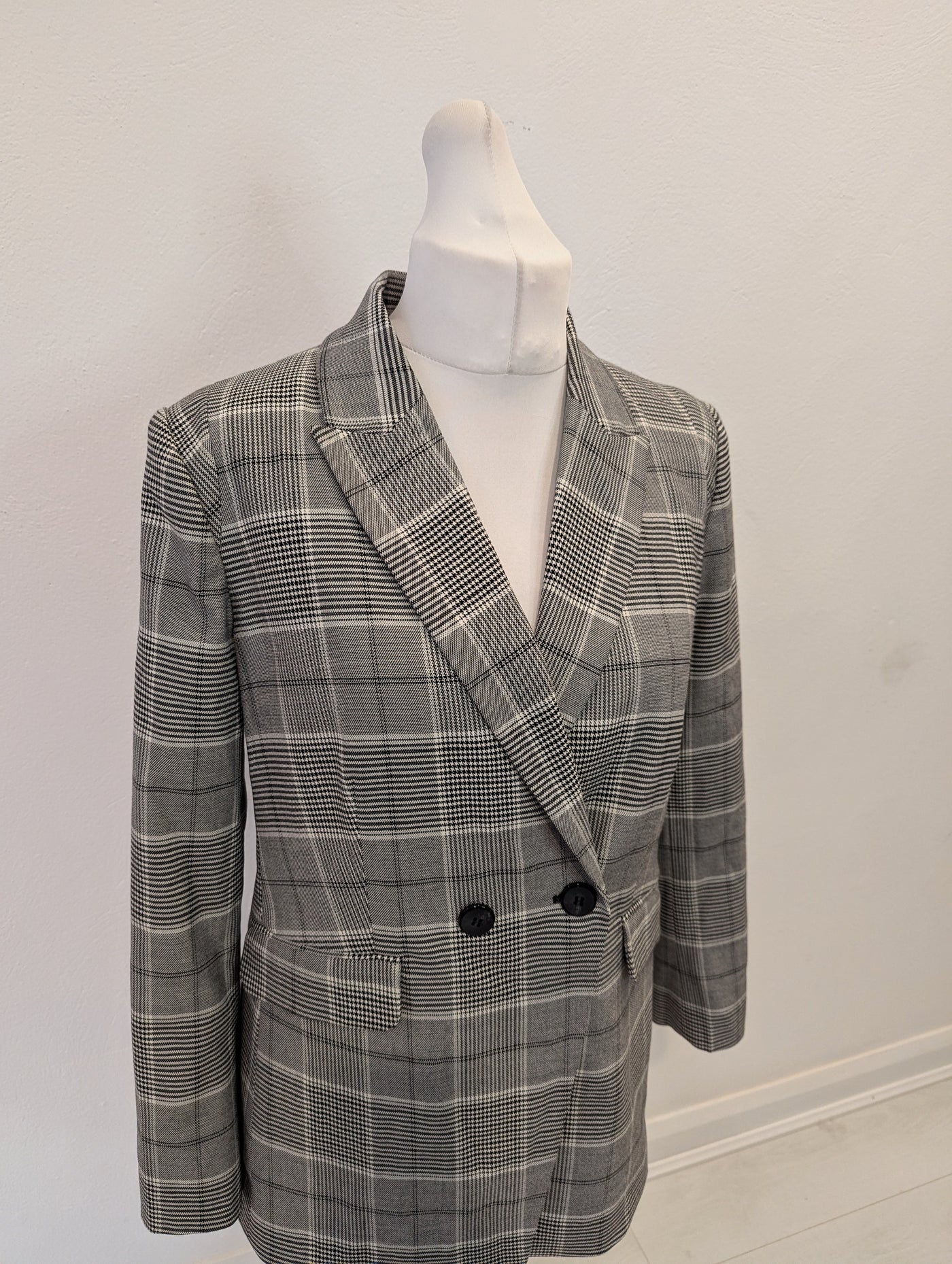 Mint Velvet Grey Check Blazer Size 14 NWT RRP £159