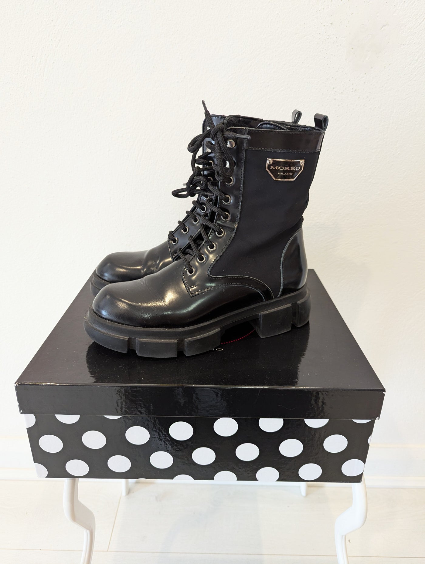 Marco Moreo Black Biker Boot Size 5