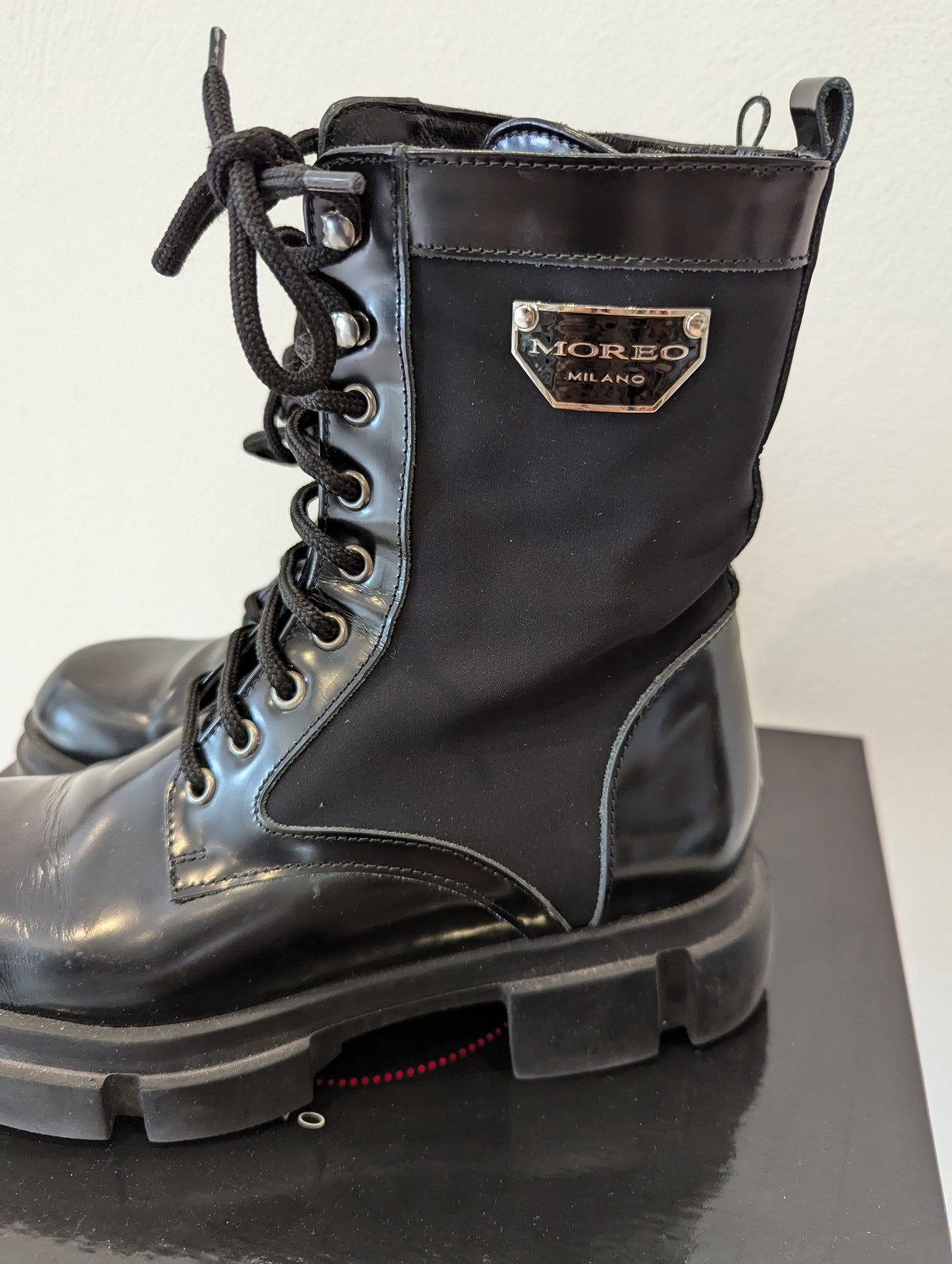 Marco Moreo Black Biker Boot Size 5