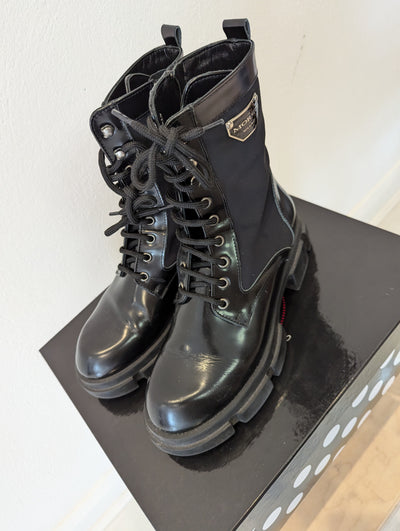 Marco Moreo Black Biker Boot Size 5