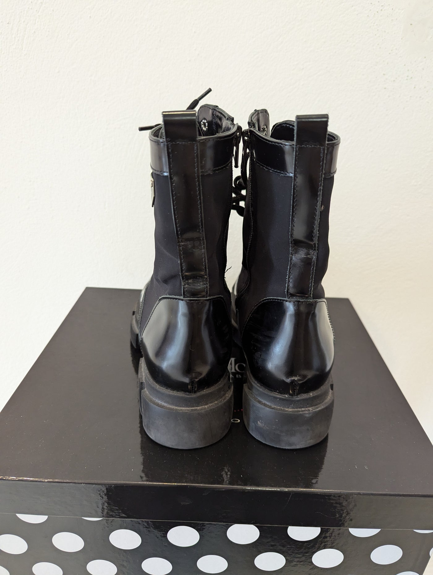 Marco Moreo Black Biker Boot Size 5