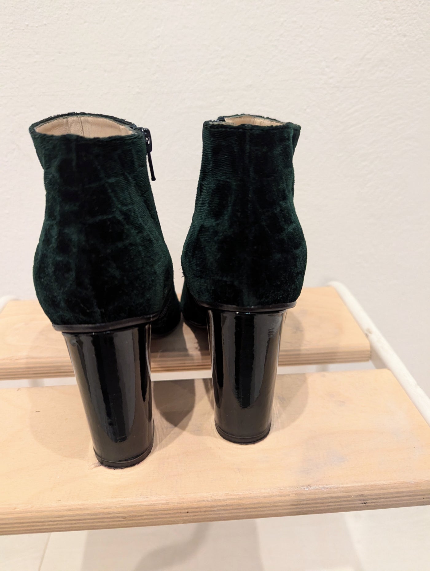 Lodi Green Velour Boots 4