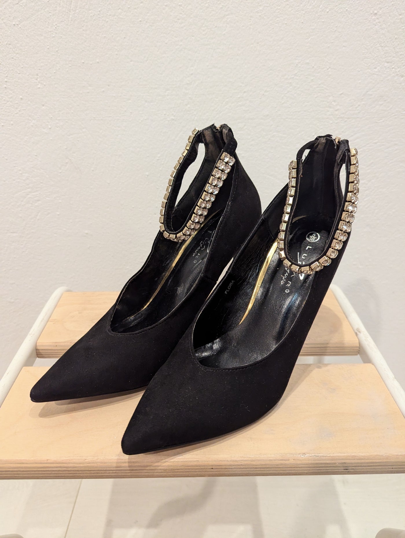 Lunar Black Diamonte Shoes 5