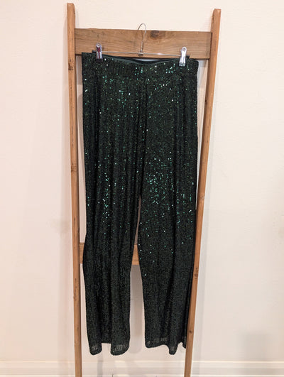 Tu Green Sequin Trousers NWT 12L