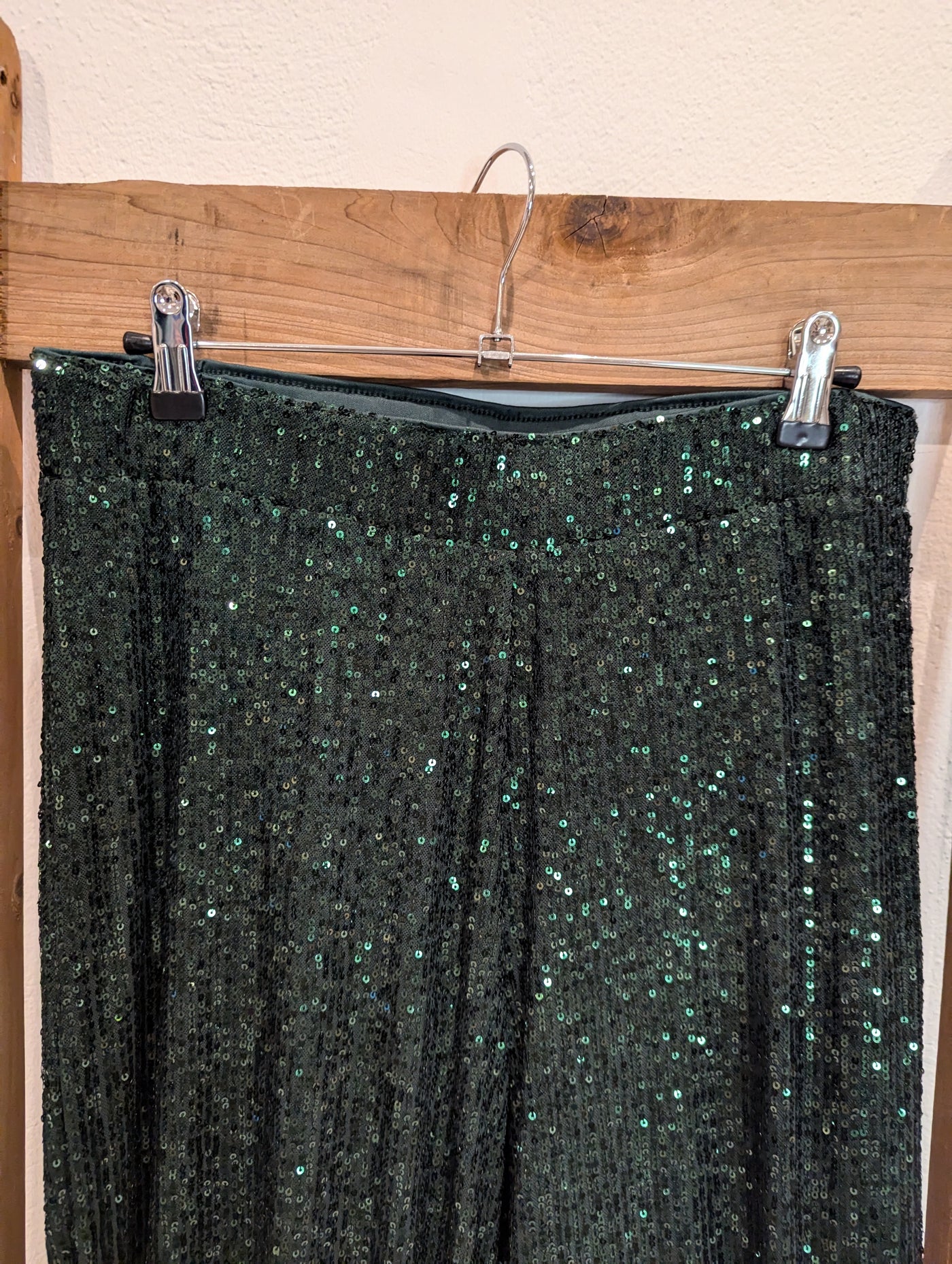 Tu Green Sequin Trousers NWT 12L