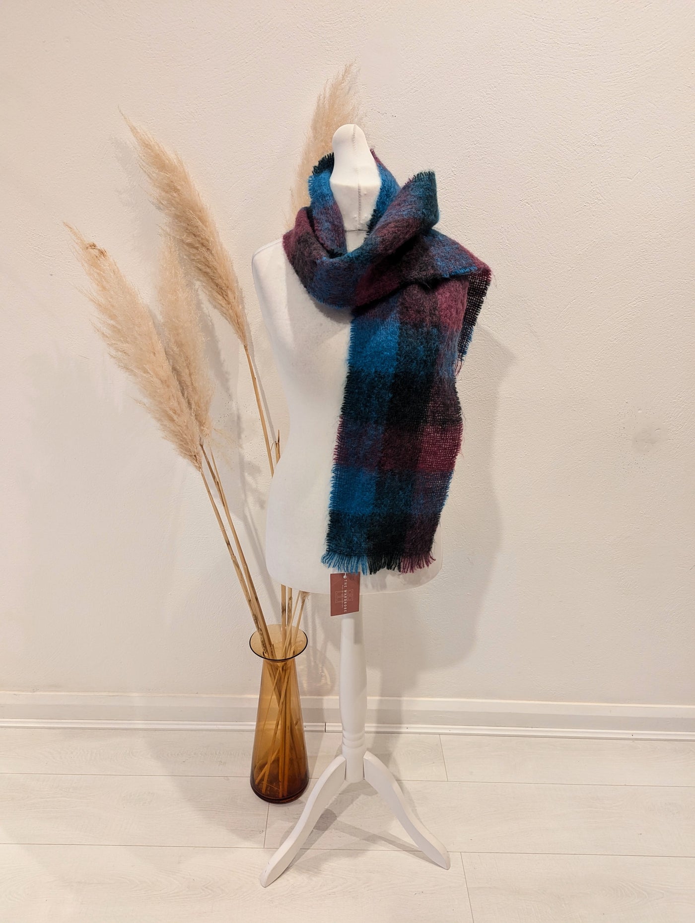 Foxford Check Mohair Scarf