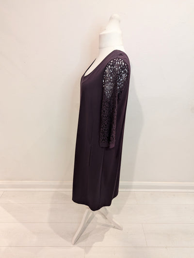 White Label aubergine lace sleeve dress 16