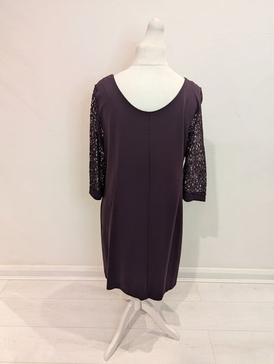 White Label aubergine lace sleeve dress 16