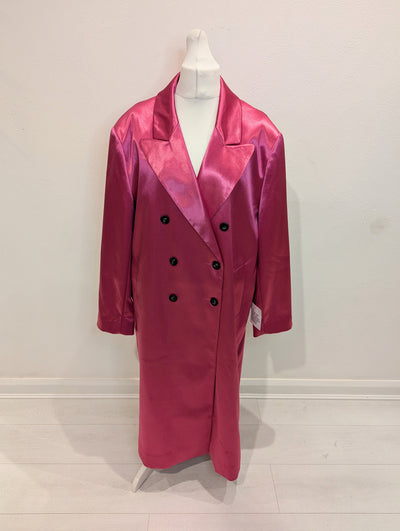 ASOS Design pink satin coat 16 NWT