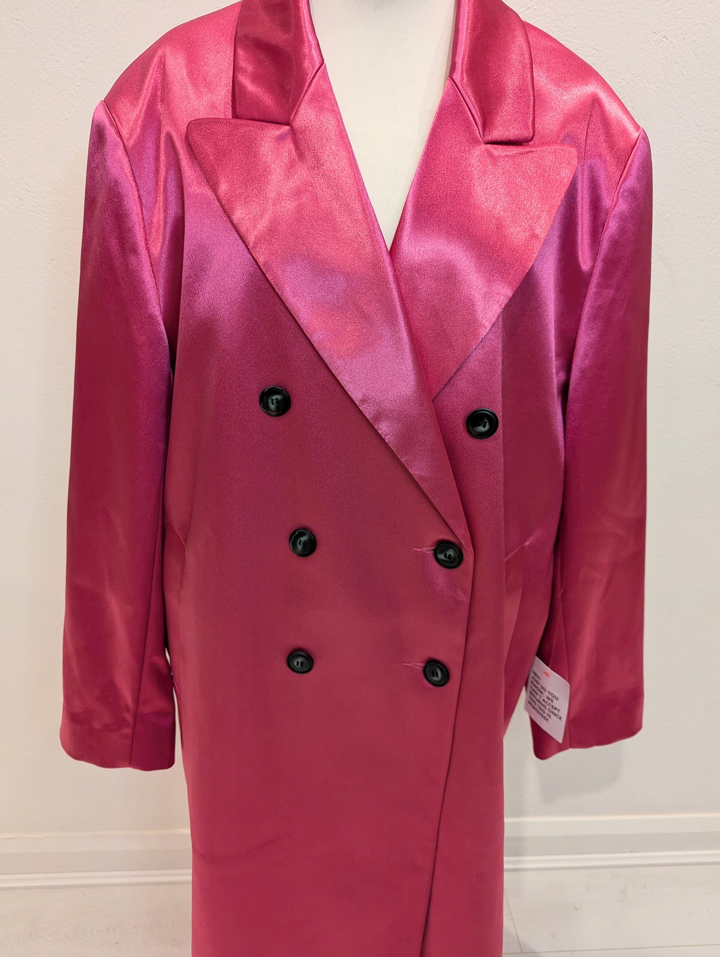 ASOS Design pink satin coat 16 NWT