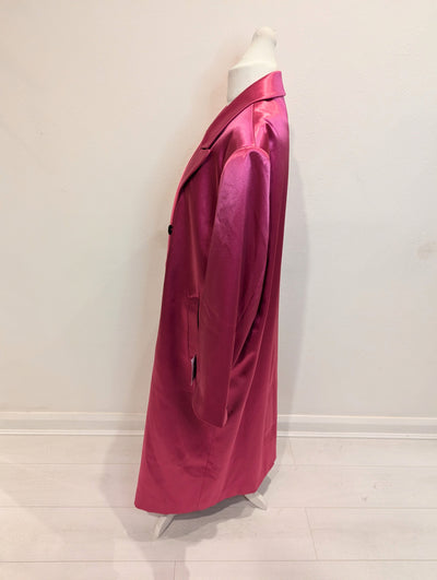 ASOS Design pink satin coat 16 NWT