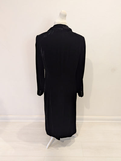 Per Una Black Long Velvet Coat 14 The Wardrobe