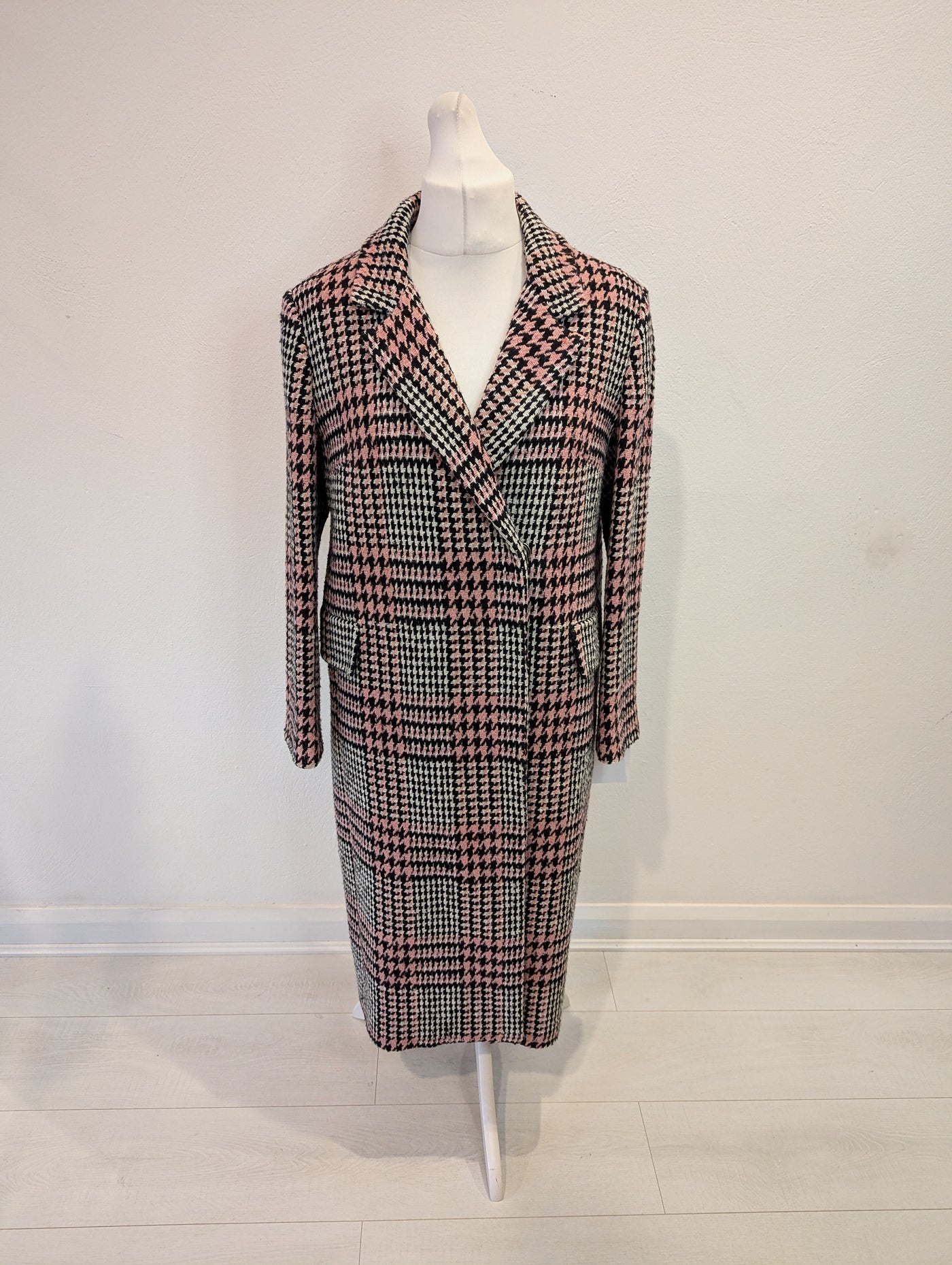 Baukjen Blush/Black Check Coat 14 NWT RRP £339