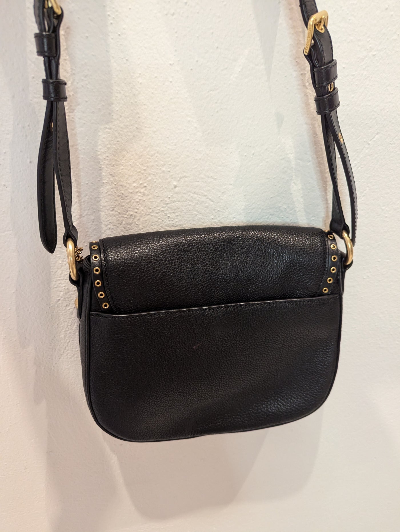 Michael Kors Black Brooklyn Medium Saddle Bag