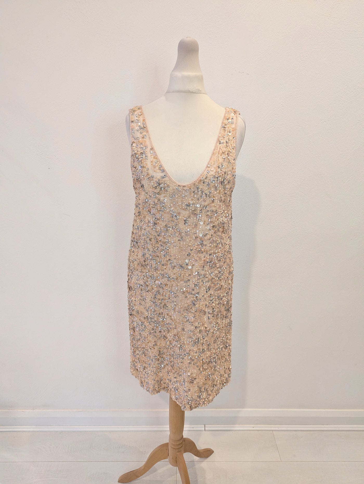 French Connection Blush Sequin Dress 10