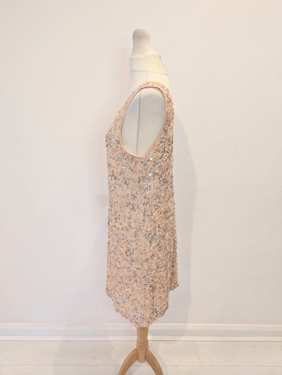 French Connection Blush Sequin Dress 10