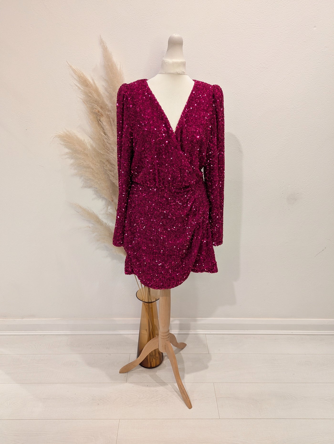& other stories glitter dress & OTHER STORIES Wrap-Effect Sequin Mini Dress