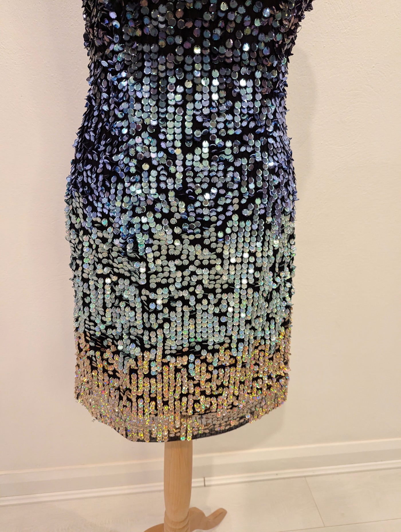 French Connection Blue/Gold Sequin Dress 8