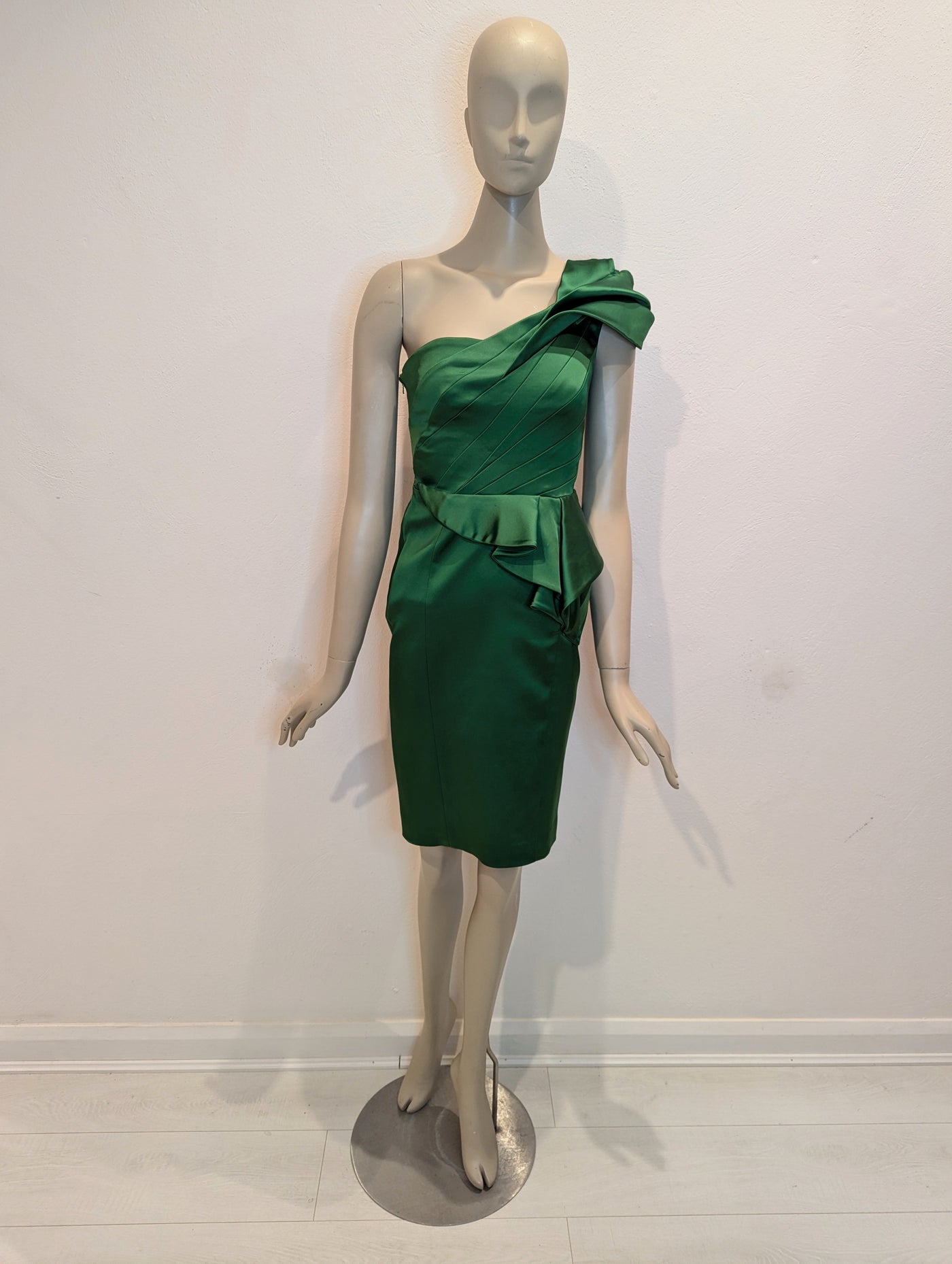 Karen Millen Green Satin Dress 8