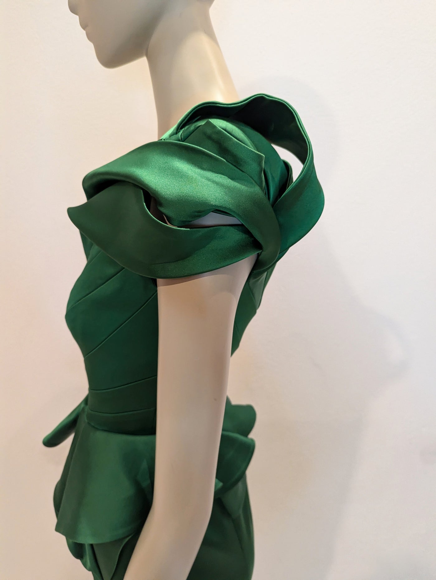 Karen Millen Green Satin Dress 8