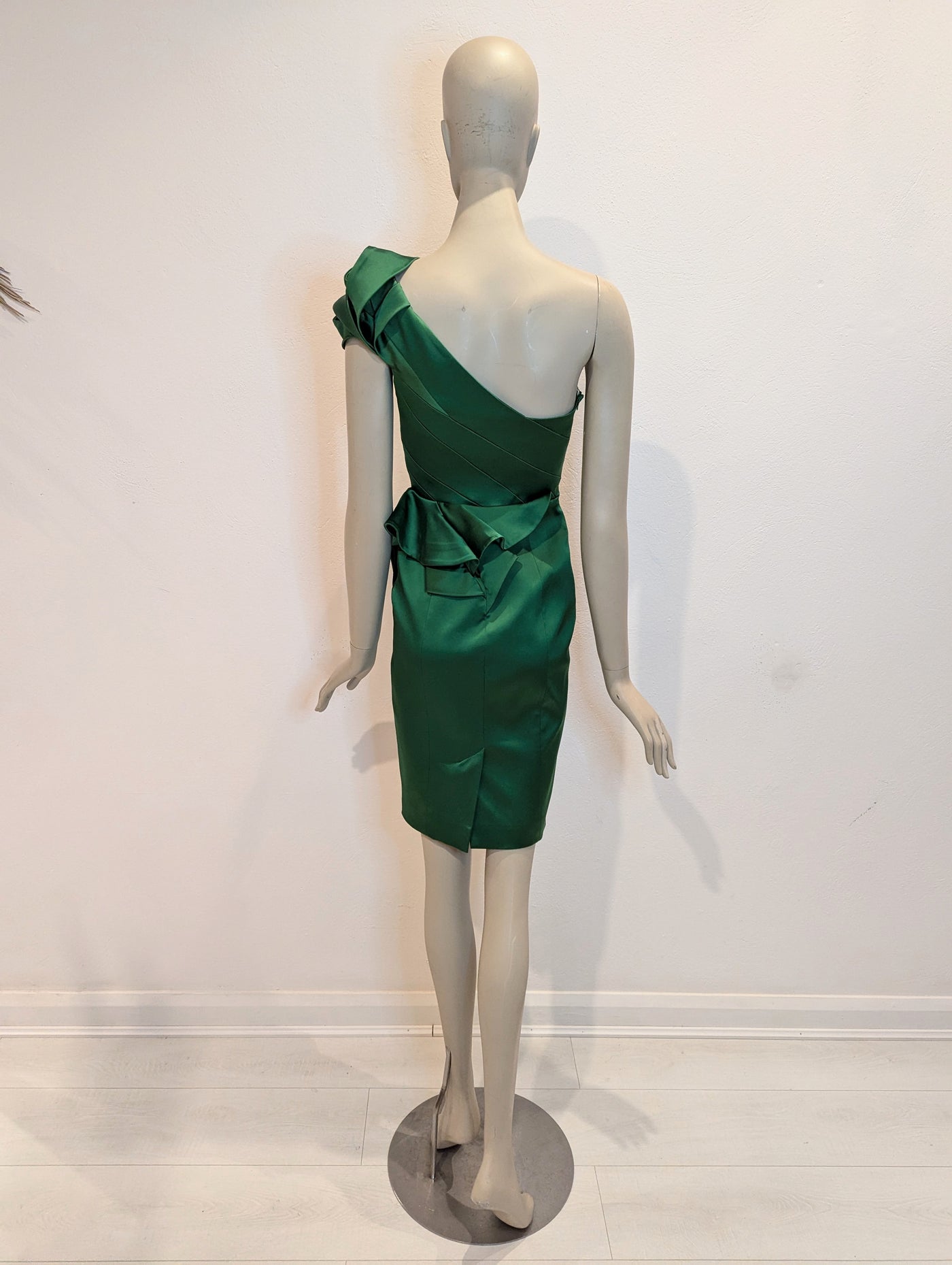 Karen Millen Green Satin Dress 8