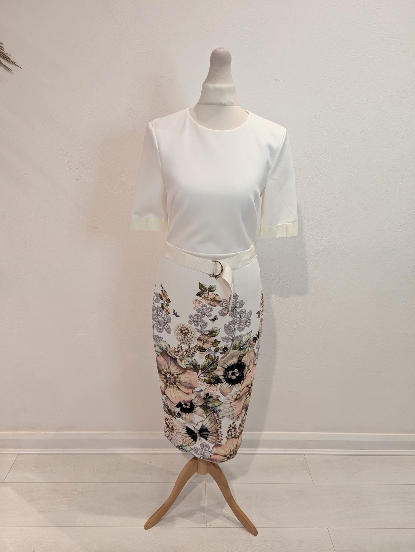 Ted Baker white floral shift dress 2 NWT