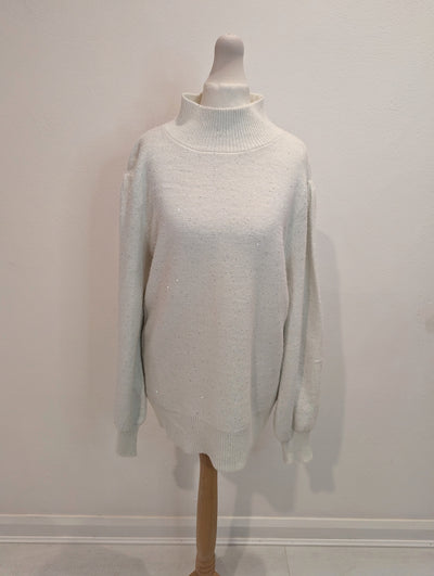 Silvian Heach winter white glitter jumper S