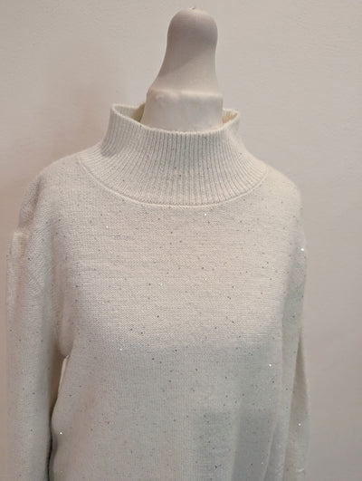 Silvian Heach winter white glitter jumper S