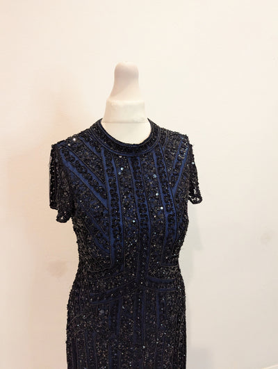 Derhy navy sequin dress S