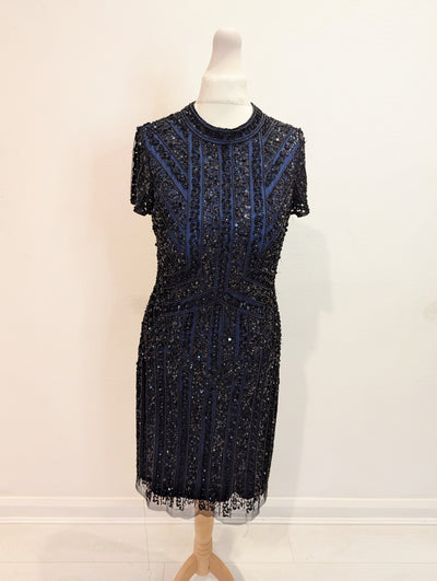 Derhy navy sequin dress S