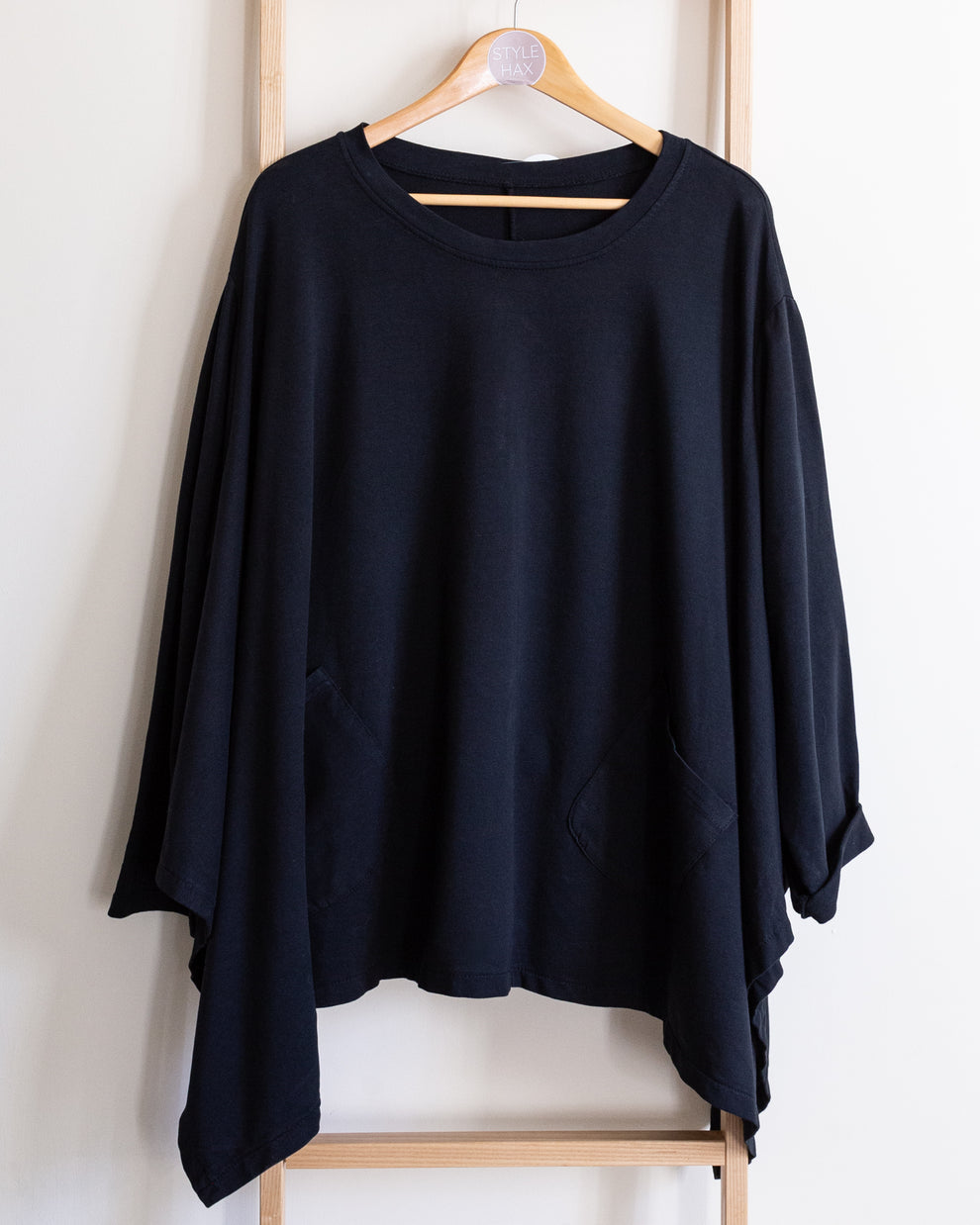 Hax Lux oversized sweat top black